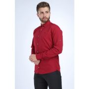 Yenikoza E031 Erkek Gömlek Bordo resmi